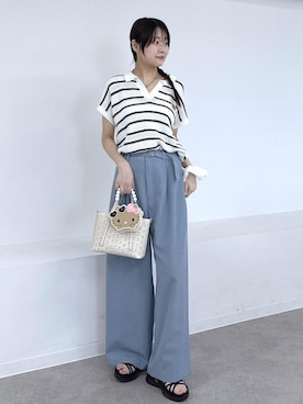 「ハローキティコラボ（ハローキティコラボ）のアイテム」を使った、Reiさん（レディース・158cm）の夏コーディネート