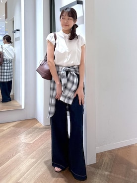 「アイテム（サンダル）」を使った、Reiさん（レディース・158cm）の夏コーディネート