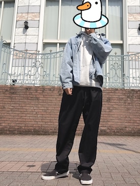 「unrelaxing（アンリラクシング）のアイテム（ジャケット/アウター）」を使った、墓さん（メンズ・167cm）の春コーディネート