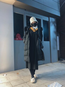 「フユコーデ」｜「アイテム（ワンピース/ドレス）」を使った、시은さん（レディース・172cm）の冬コーディネート