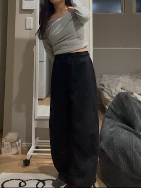 「アイテム（スウェットパンツ）」を使った、moguraさん（レディース・152cm）の冬コーディネート