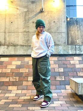 ニットキャップ ビーニー グリーン カーキ 緑色系 コーディネート Zozotown