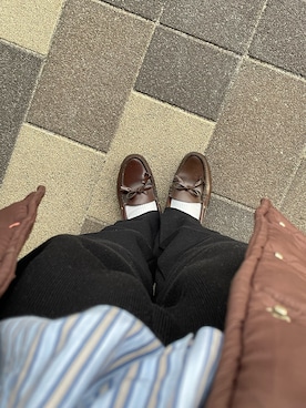 「UNIQLO（ユニクロ）のアイテム（スウェットパンツ、ブラック系）」を使った、たゆたさん（レディース）の冬コーディネート