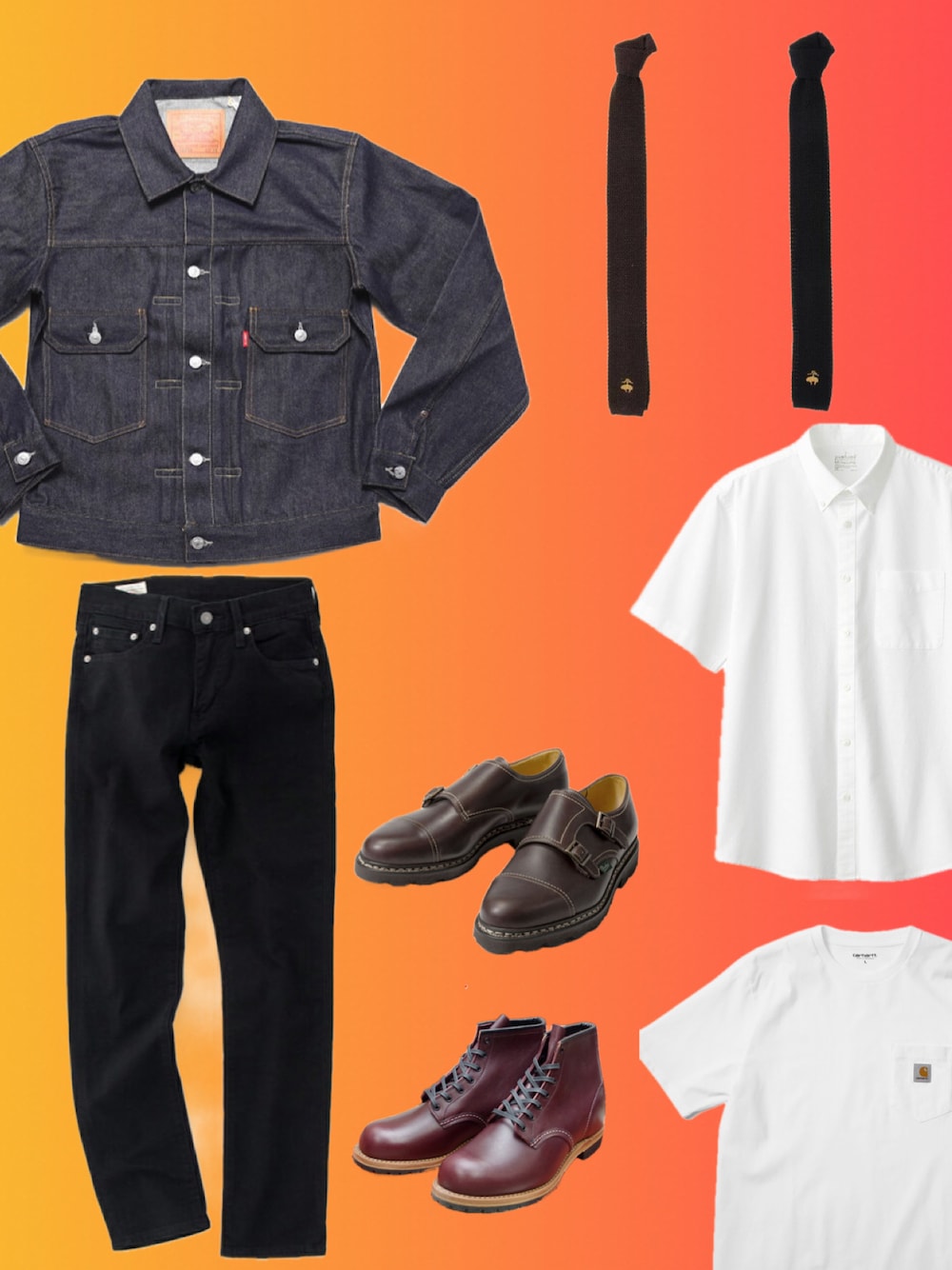 「レッドウイング、リーバイス511、無印良品、パラブーツ、ブルックスブラザーズ、カーハート」｜「LEVI'S VINTAGE CLOTHINGのLEVI'S VINTAGE CLOTHING / リーバイス ヴィンテージ クロージング：LVC 1953 TYPE Ⅱ JACKET：70507-0066[AST]（デニムジャケット、ブルー系）」を使った、  オッサンさん（メンズ・176cm）の秋コーディネートの1枚目の写真