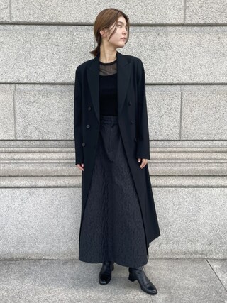 DE PRES デプレ　チェスターコート　ネイビー WEB限定/OUTLET】【SKINNY】ウールブレンド チェスターコート