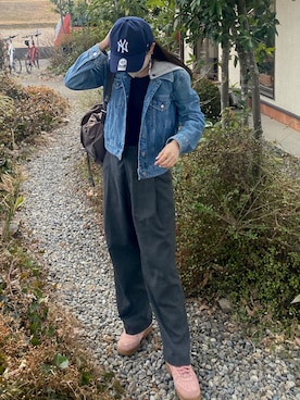 「BLUE BLUE（ブルーブルー）のアイテム（トップス）」を使った、nchanさん（レディース・158cm）の春コーディネート