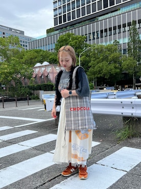「アイテム（トートバッグ）」を使った、ちゃみまる🐶さん（レディース・146cm）の夏コーディネート