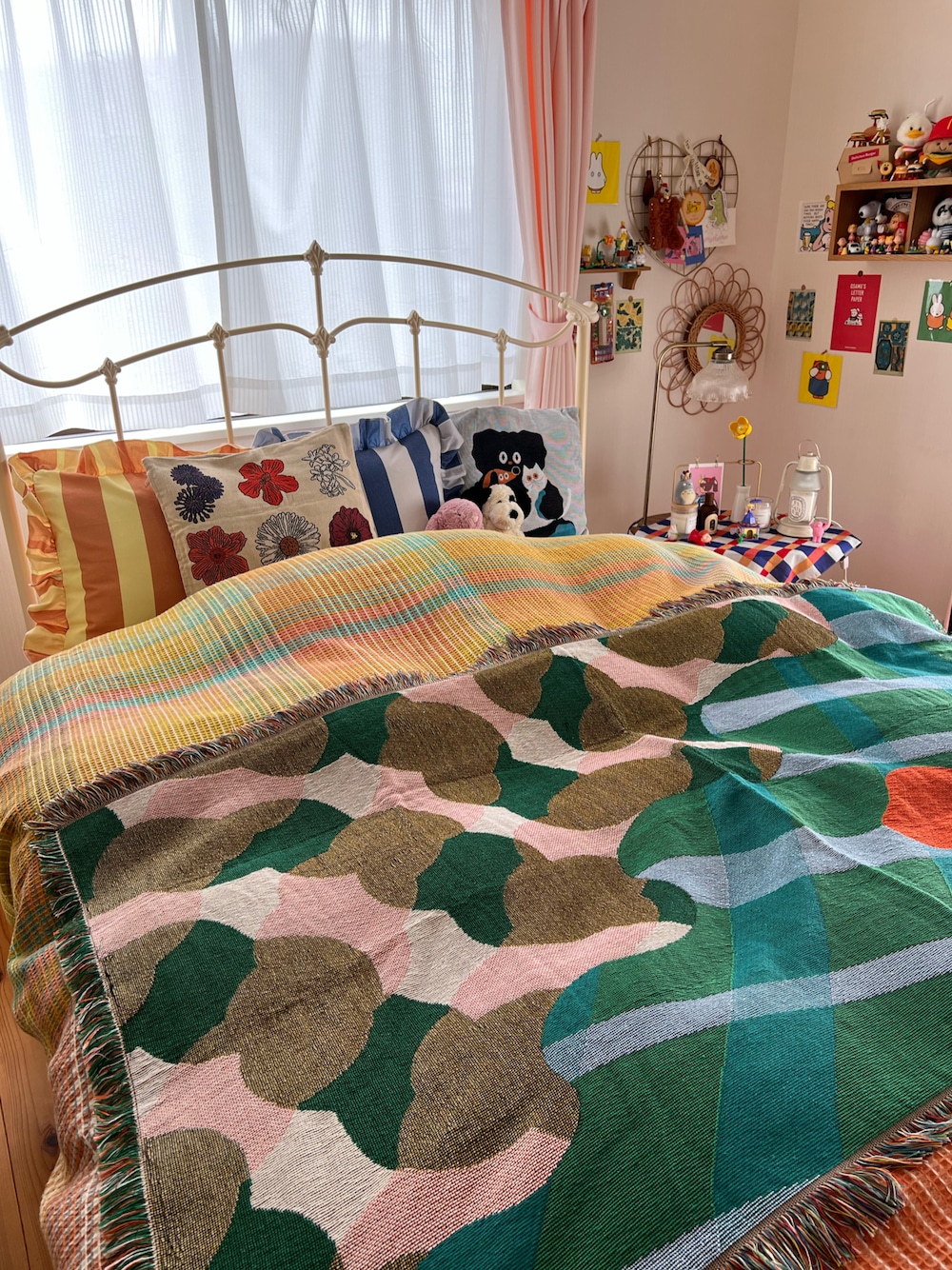 「インテリア、クッション、ブランケット、SAHIR、BIRTHDAY BAR」｜「BIRTHDAY BARの【SAHIR サヒール】Throwket crossing スローケット（ブランケット、グリーン系）」を使った、ちゃみまる🐶さん（レディース・146cm）の冬コーディネートの1枚目の写真