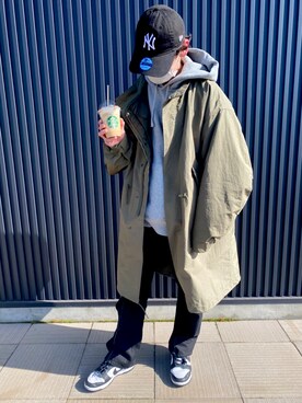 「GUコーデ」｜「アイテム（モッズコート）」を使った、arinko1106さん（メンズ・171cm）の冬コーディネート