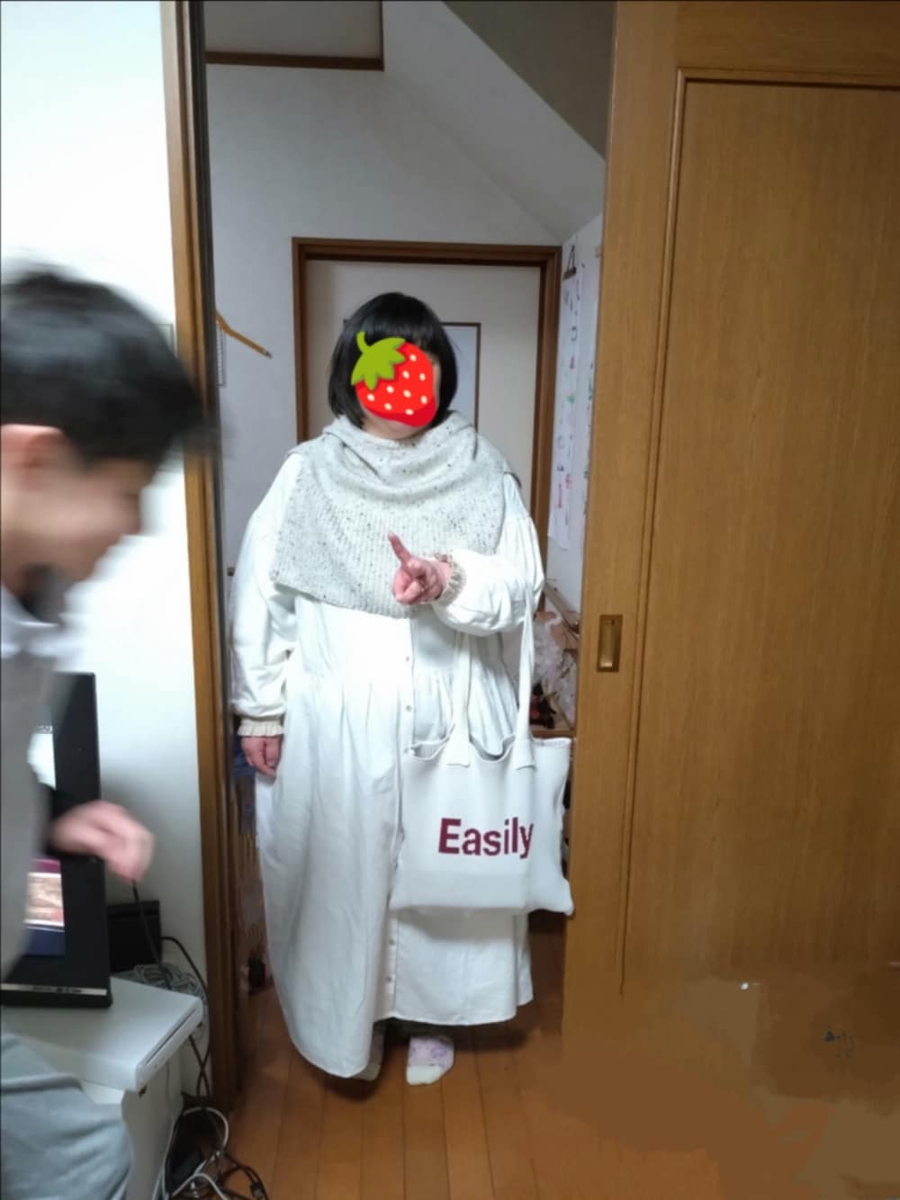 「SM2のアイテム（シャツワンピース、ホワイト系）」を使った、りるマダムさん（レディース・152cm）の春コーディネートの1枚目の写真