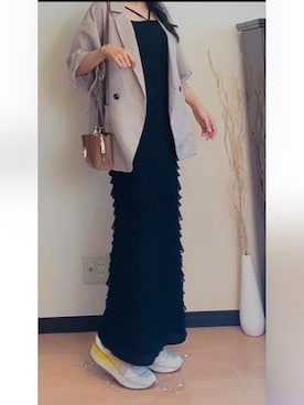 「NATURAL BEAUTY BASIC（ナチュラルビューティーベーシック）のアイテム（ショルダーバッグ）」を使った、akiyoさん（レディース・158cm）の夏コーディネート