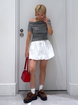 「アイテム（モカシン/デッキシューズ）」を使った、hm2931さん（レディース・159cm）の夏コーディネート
