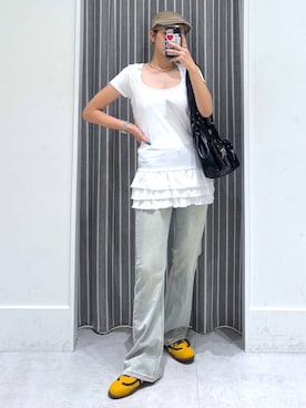 「アイテム（ハンチング/ベレー帽）」を使った、hm2931さん（レディース・159cm・20代）の夏コーディネート
