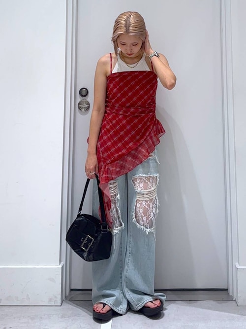 【2025SS】ダメージレースデニムパンツ