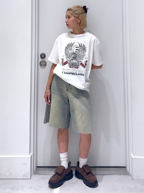 FOREVER21 デニムハーフパンツ デニムハーフパンツ | 【FOREVER 21 JAPAN】(フォーエバートゥエ