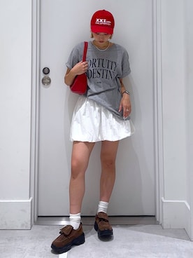 「FOREVER 21（フォーエバー トゥエンティーワン）の【2025SS】バルーンミニスカート（スカート）」を使った、hm2931さん（レディース・159cm・20代）の夏コーディネート