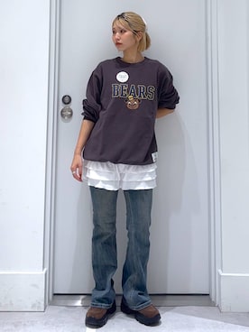 「アイテム（モカシン/デッキシューズ）」を使った、hm2931さん（レディース・159cm）の秋コーディネート