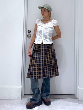 「アイテム（モカシン/デッキシューズ）」を使った、hm2931さん（レディース・159cm）の秋コーディネート