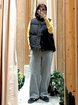 「アイテム（ダウンベスト）」を使った、hm2931さん（レディース・159cm）の秋コーディネート