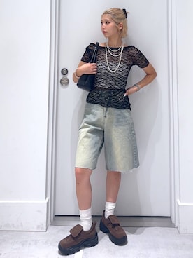 「アイテム（モカシン/デッキシューズ）」を使った、hm2931さん（レディース・159cm・20代）の夏コーディネート