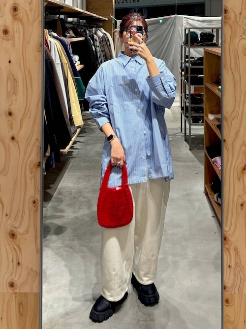 ストライプシャツアウター