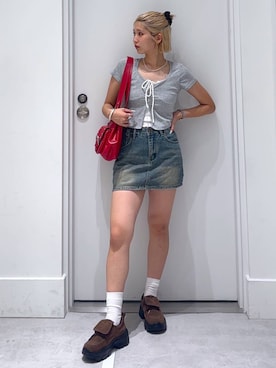 「アイテム（モカシン/デッキシューズ）」を使った、hm2931さん（レディース・159cm・20代）の夏コーディネート