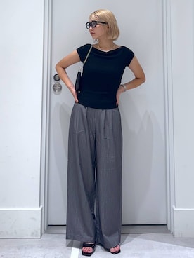 「アイテム（スラックス）」を使った、hm2931さん（レディース・159cm・20代）の夏コーディネート
