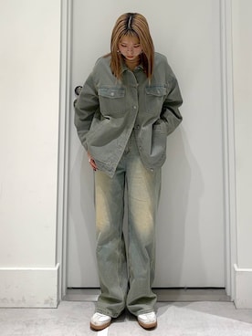 「FOREVER 21（フォーエバー トゥエンティーワン）のアイテム（デニムジャケット）」を使った、hm2931さん（レディース・159cm）の冬コーディネート