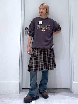 「アイテム（モカシン/デッキシューズ）」を使った、hm2931さん（レディース・159cm）の秋コーディネート