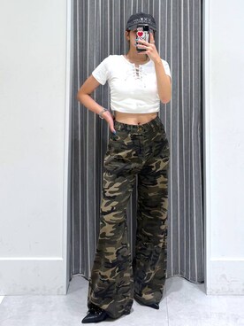 「FOREVER 21（フォーエバー トゥエンティーワン）のアイテム（キャップ）」を使った、hm2931さん（レディース・159cm）の夏コーディネート