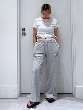 「FOREVER 21（フォーエバー トゥエンティーワン）の【2025SS】ヴィンテージライクサイドシャーリングT（Tシャツ/カットソー）」を使った、hm2931さん（レディース・159cm・20代）の夏コーディネート