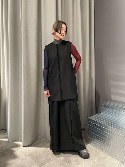 UN3D. ベスト ジレ FRINGE POINT LONG VEST / フリンジポイント