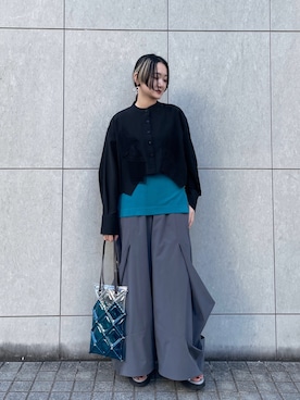 「UN3D.（アンスリード）のアイテム（パンツ）」を使った、KANAEさん（レディース・162cm）の春コーディネート