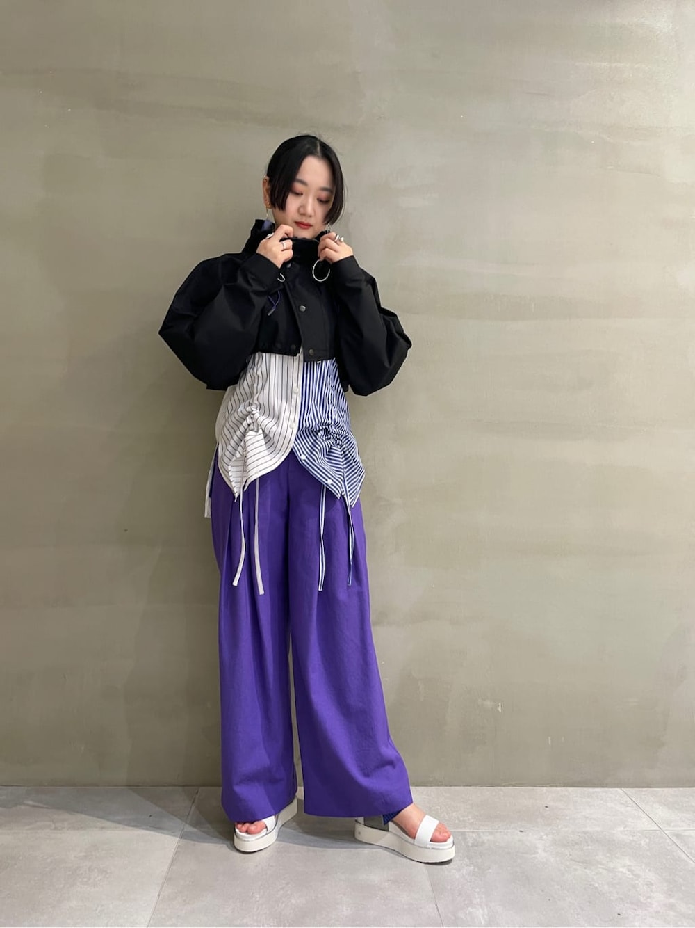 UN3D HEM GATHER SH CAMISOLE 半袖