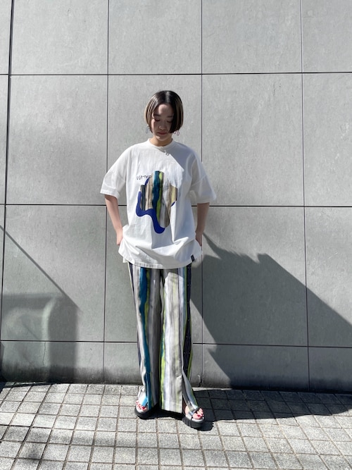 UN3D.（アンスリード） tシャツ 半袖 TIE-DYE STRIPE PRINT T-SH