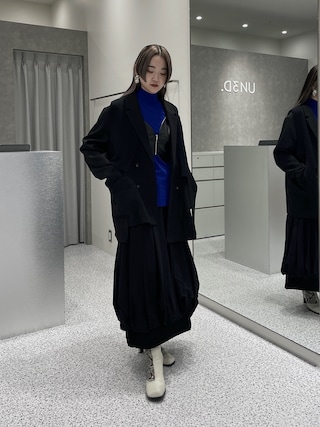 【美品】UN3D アンスリード タックギャザー ビスチェ レザー キャミソール UN3D.（アンスリード）の「タックギャザービスチェ