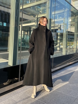「モード系」｜「アイテム（その他アウター）」を使った、KANAEさん（レディース・162cm）の冬コーディネート