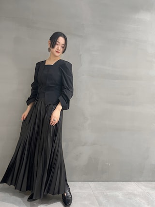 超美品✨UN3D. アンスリード オリガミプリーツ ロングスカート ブラック UN3D. スカート MESH ORIGAMI PLEATS SK / メッシュオリガミ