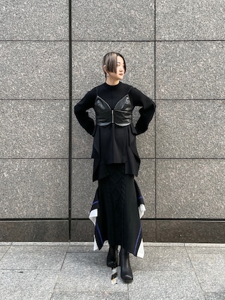 【美品】UN3D アンスリード タックギャザー ビスチェ レザー キャミソール UN3D.（アンスリード）の「タックギャザービスチェ