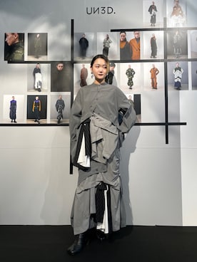 UN3D.（アンスリード）の「サッシュドレープブラウス（シャツ