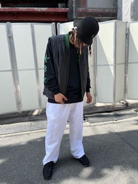 「WHITELAND（ホワイトランド）のアイテム（スウェットパンツ）」を使った、MASATOさん（メンズ・178cm）の春コーディネート