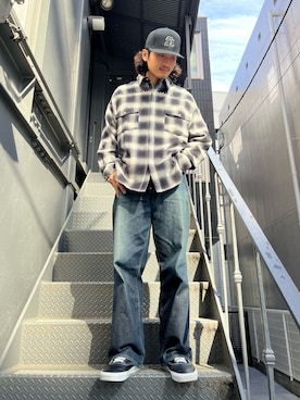 「WHITELAND（ホワイトランド）のアイテム（シャツ/ブラウス）」を使った、MASATOさん（メンズ・178cm）の秋コーディネート