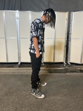 「A4A（エーフォーエー）のA4A/エーフォーエー/PHOTO s/s Shirts（シャツ/ブラウス）」を使った、MASATOさん（メンズ・178cm）の春コーディネート