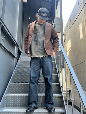 「DANKE SCHON（ダンケシェーン）のアイテム（スウェット）」を使った、MASATOさん（メンズ・178cm）の春コーディネート