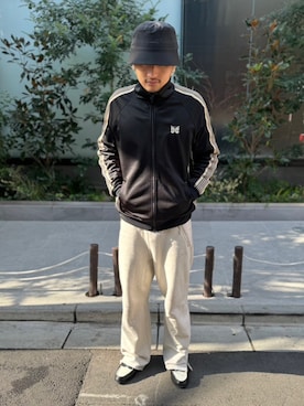 「WHITELAND（ホワイトランド）のアイテム（帽子）」を使った、MASATOさん（メンズ・178cm）の冬コーディネート