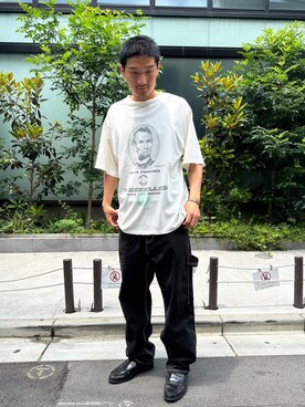 「WHITELAND（ホワイトランド）のアイテム（Tシャツ/カットソー）」を使った、MASATOさん（メンズ・178cm）の夏コーディネート