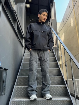 「WHITELAND（ホワイトランド）のアイテム（ナイロンジャケット）」を使った、MASATOさん（メンズ・178cm）の冬コーディネート