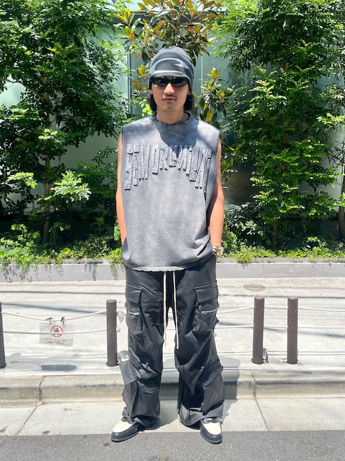人気【DankeSchon/ダンケシェーン】PIGMENT SPRAY ノースリーブ LHP｜DankeSchon/ダンケシェーン/PIGMENT SPRAY NS WORD