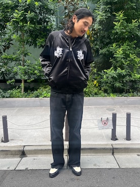 「アイテム（スカジャン）」を使った、MASATOさん（メンズ・178cm）の秋コーディネート