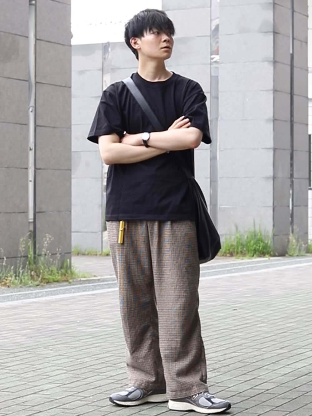 りゅんやさんの「チェックウールブレンドワイドパンツ（SENSE OF PLACE by URBAN RESEARCH）」を使ったコーディネートの1枚目の写真